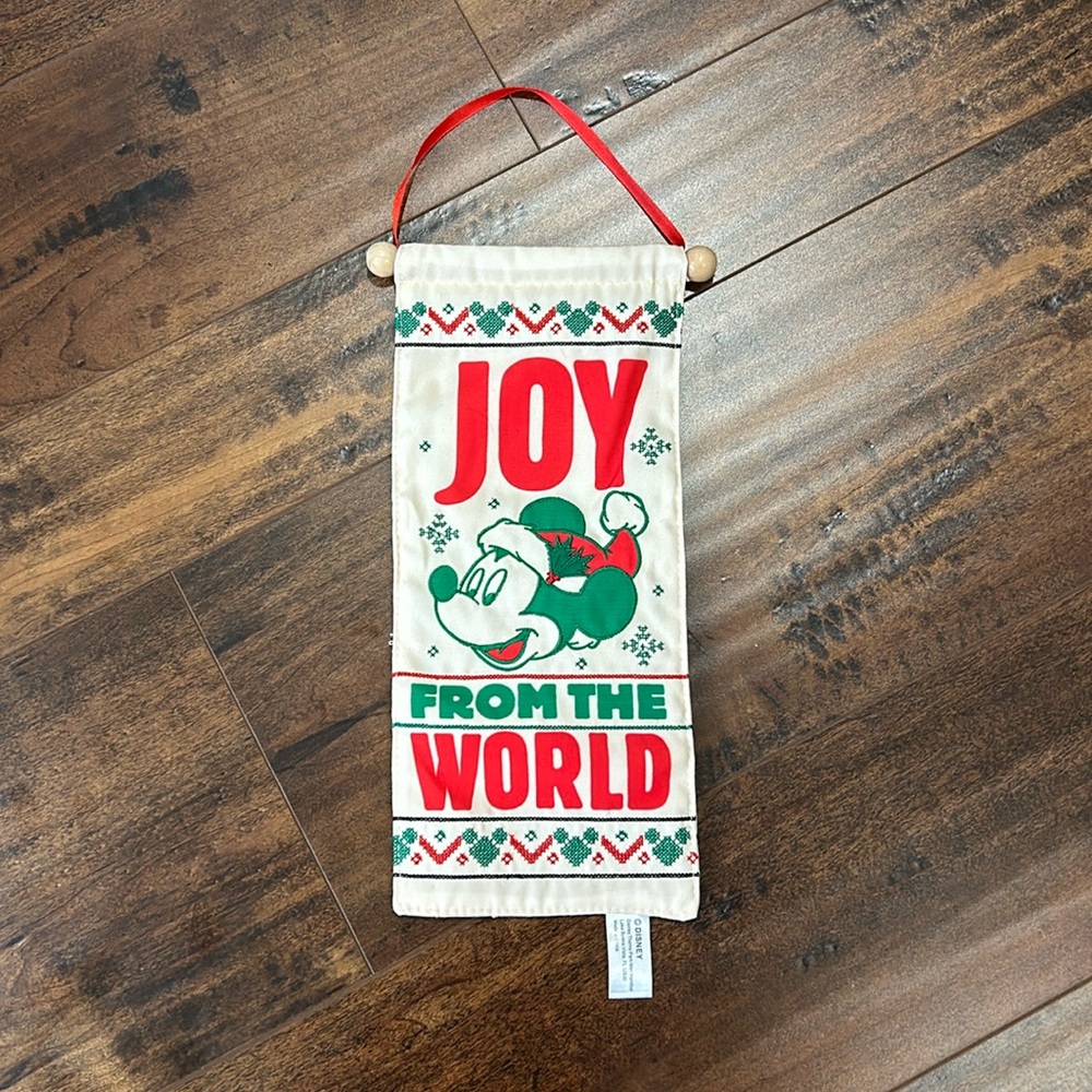 Disney Christmas Mickey and Minnie Mouse Reversible Banner